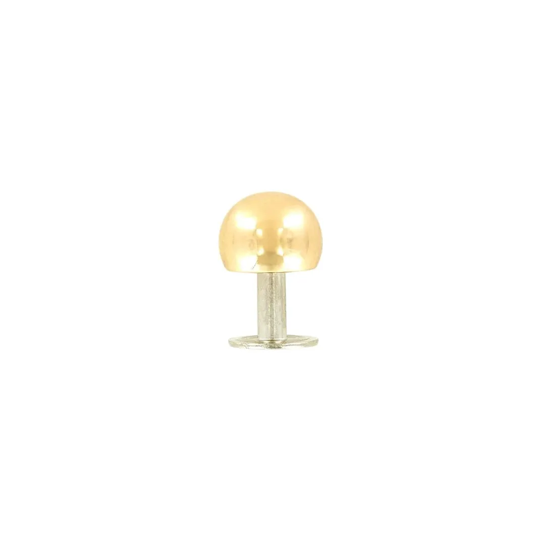 10mm Brass, Round Ball Bottom Stud, Solid Brass-10PK, #P-2998-SB