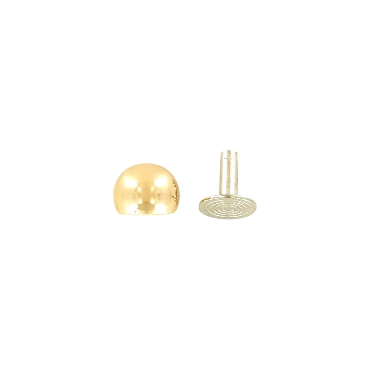 10mm Brass, Round Ball Bottom Stud, Solid Brass-10PK, #P-2998-SB