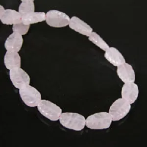 12x8mm Leaf Beads Rose Quartz, Strand