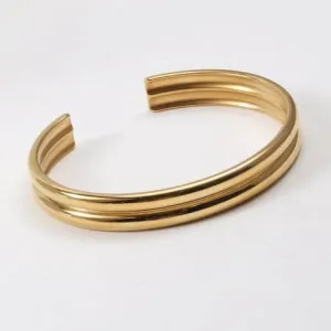 18K Gold-Filled Open Cuff Bangle Bracelet