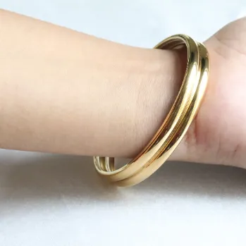18K Gold-Filled Open Cuff Bangle Bracelet