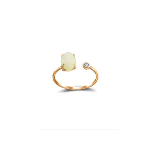 18k Gold Opal Open Diamond Ring