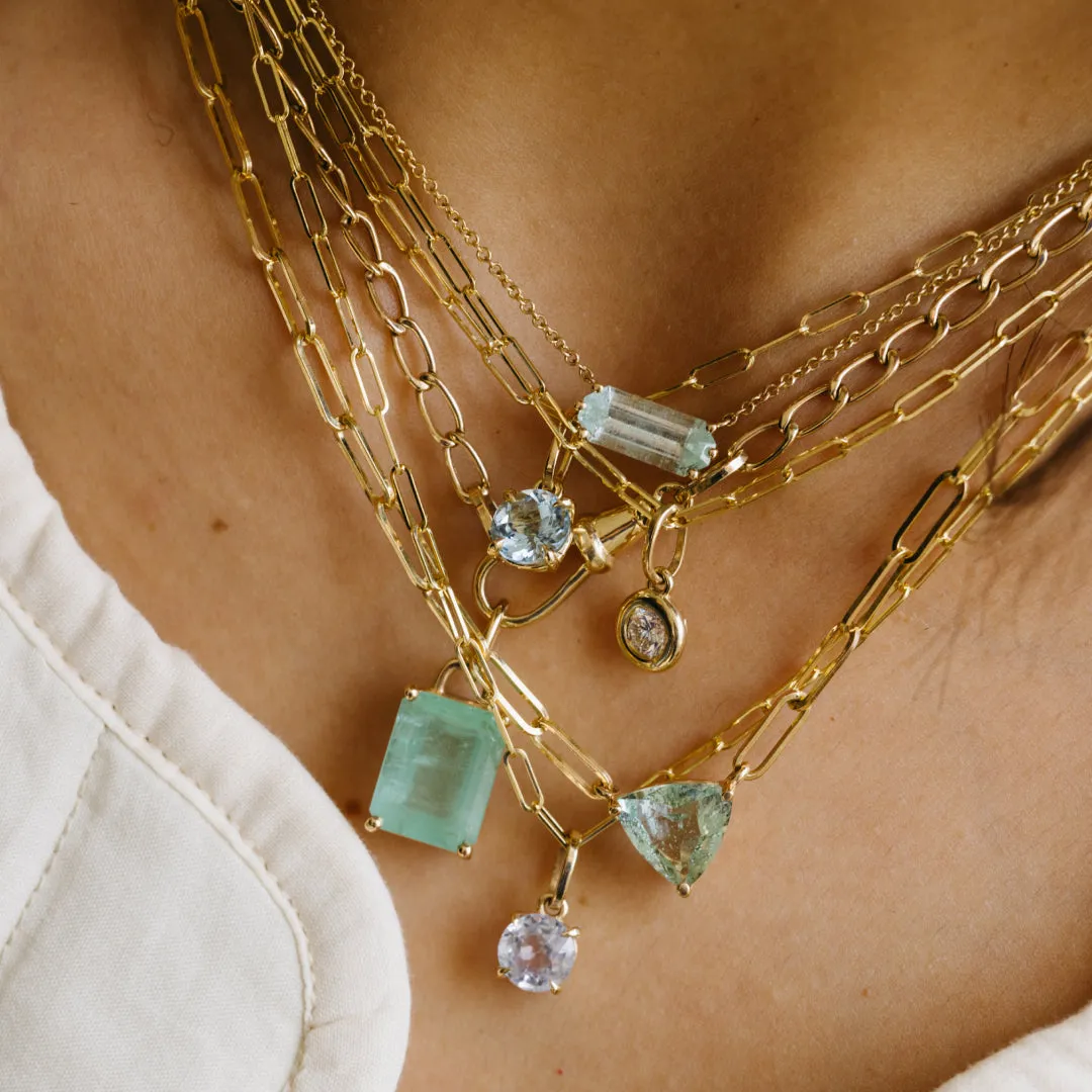 2.70ct Aquamarine Trilliant Necklace