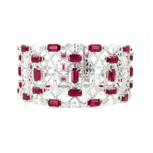 27.25 cts Burmese Ruby with Diamond Bracelet (ENQUIRE)