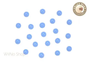 4mm Air Blue Opal Half Round Flat Back Acrylic Cabochon Nail Art - 15 pcs