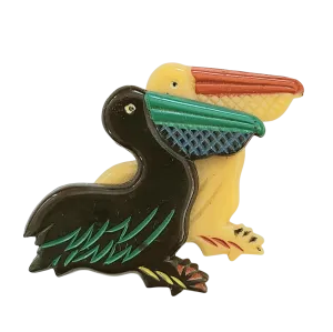 A Pair of Pelicans Plastic Pin