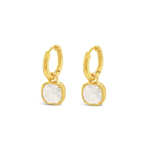 Absolute Jewellery White Opal Hoop Earrings