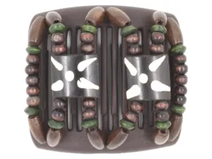 African Butterfly Chameleon Hair Comb - Stones & Bones Brown 31