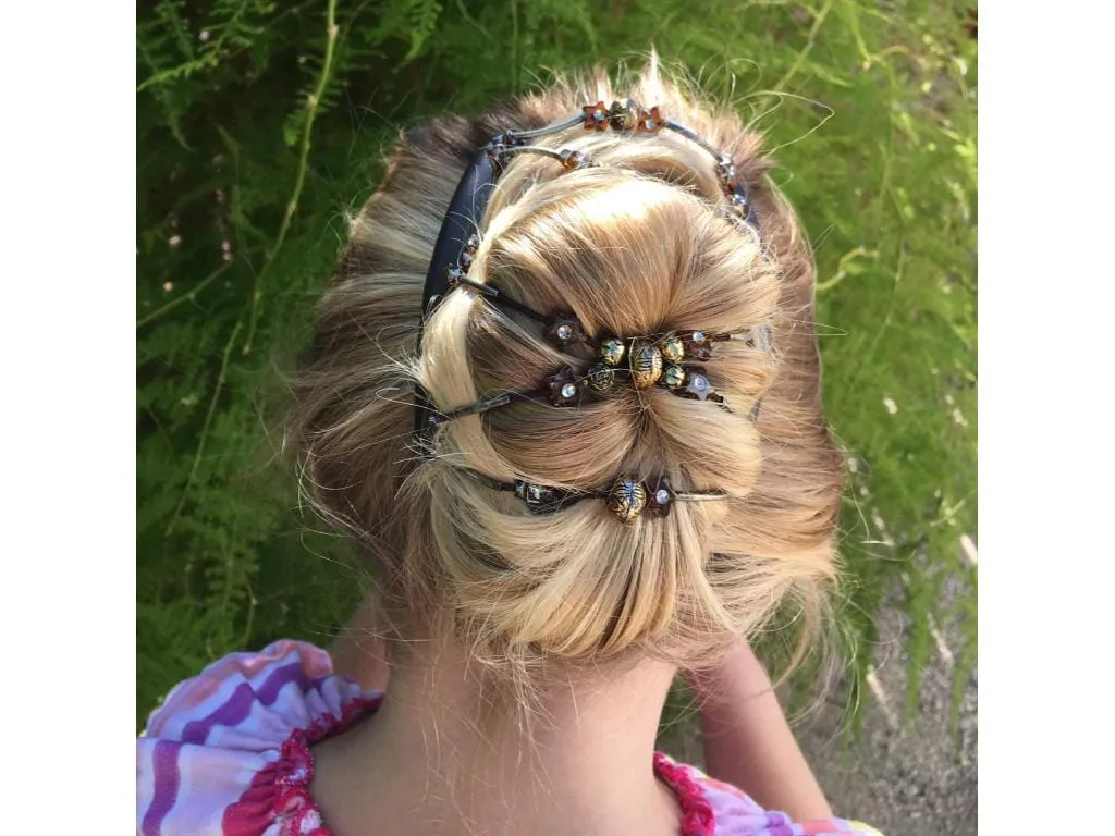 African Butterfly Hair Comb - Beada Tube Brown 57