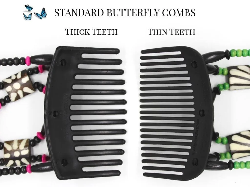 African Butterfly Hair Comb - Dalena Black 125