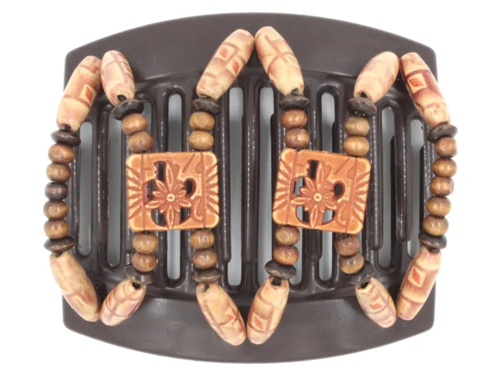 African Butterfly Thick Hair Comb - Dupla Brown 129