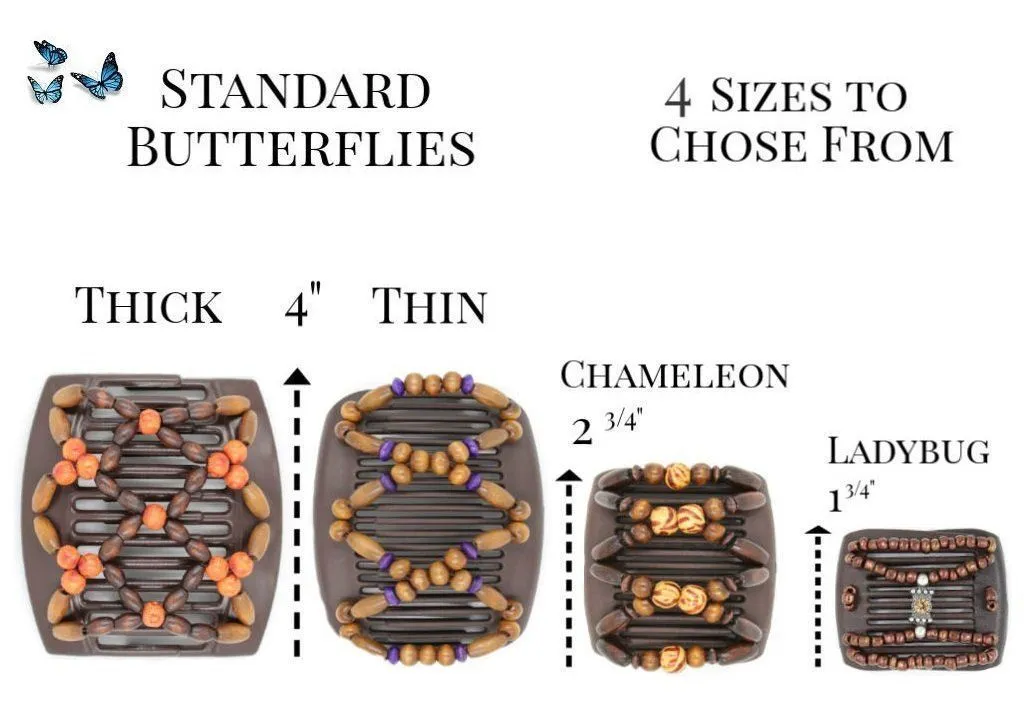African Butterfly Thick Hair Comb - Dupla Brown 129