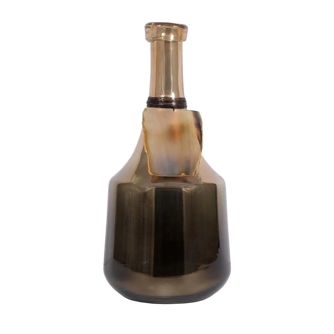 Alvar Bottle - Amber & Gold Finish