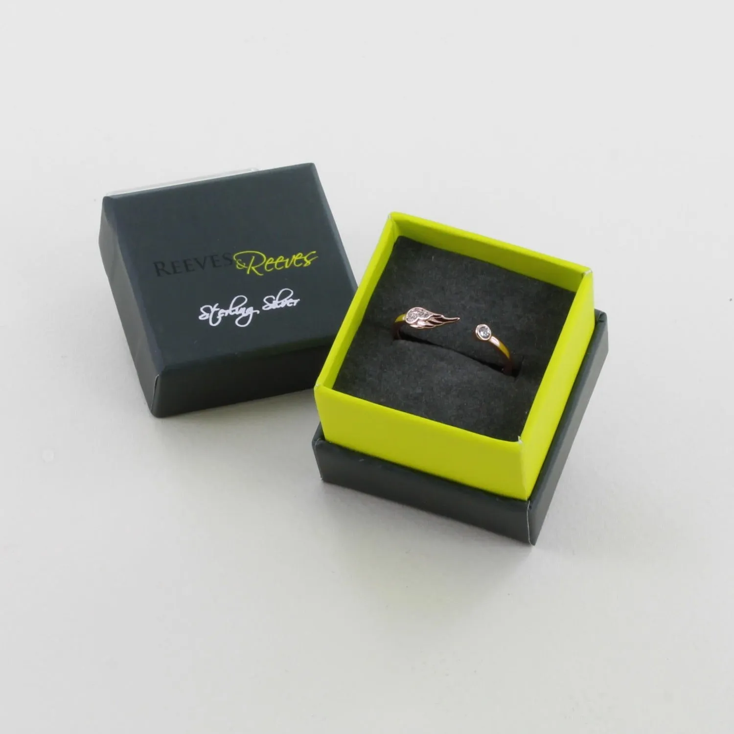 Angel Wing Pavé Sterling Silver Ring
