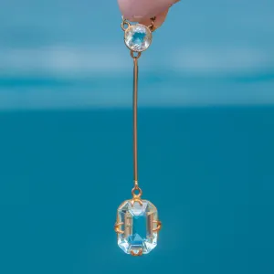 Antique 15ct Gold Aquamarine Drop Necklace, 2.45ct