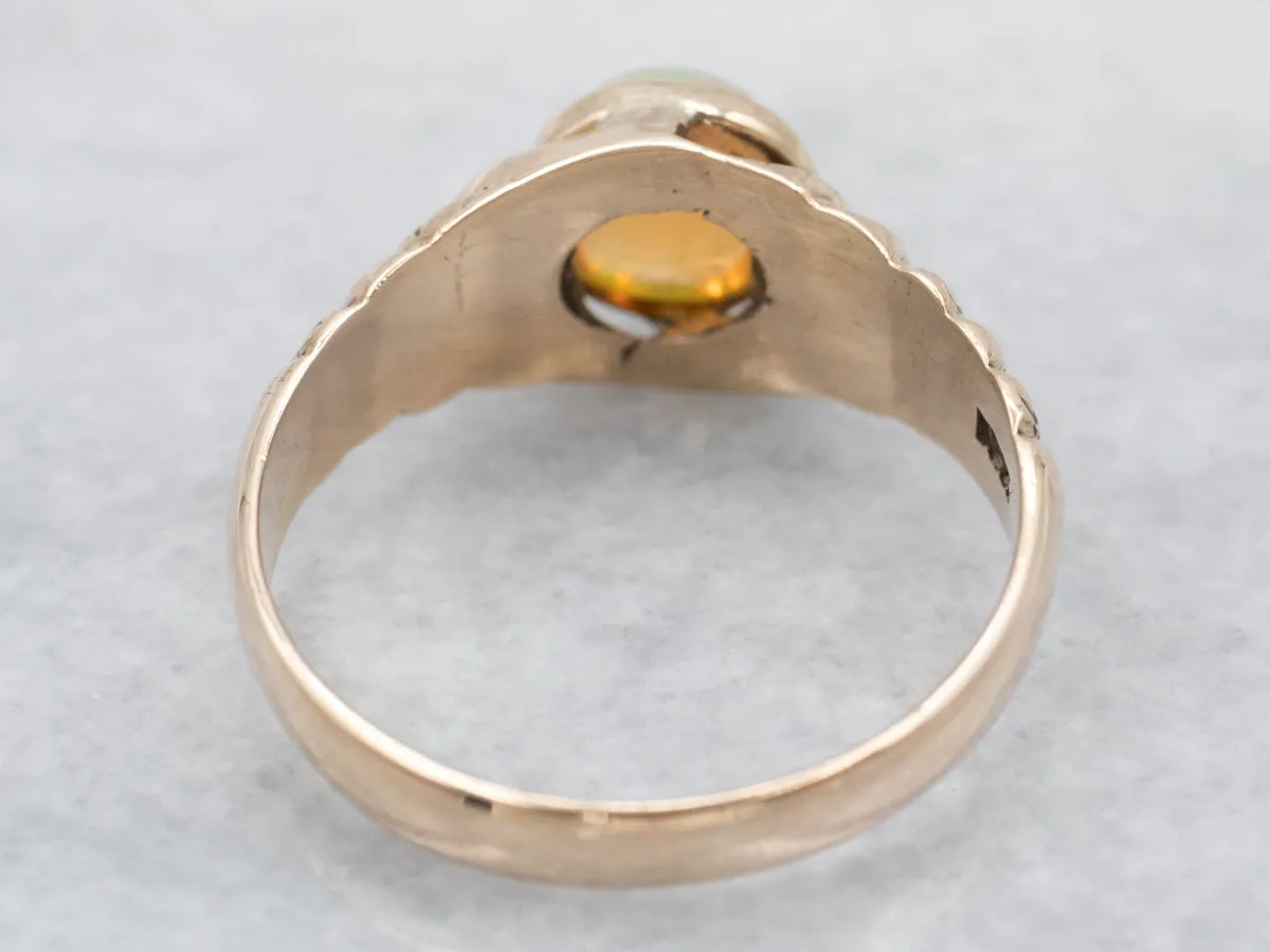 Antique Opal Rose Gold Ring