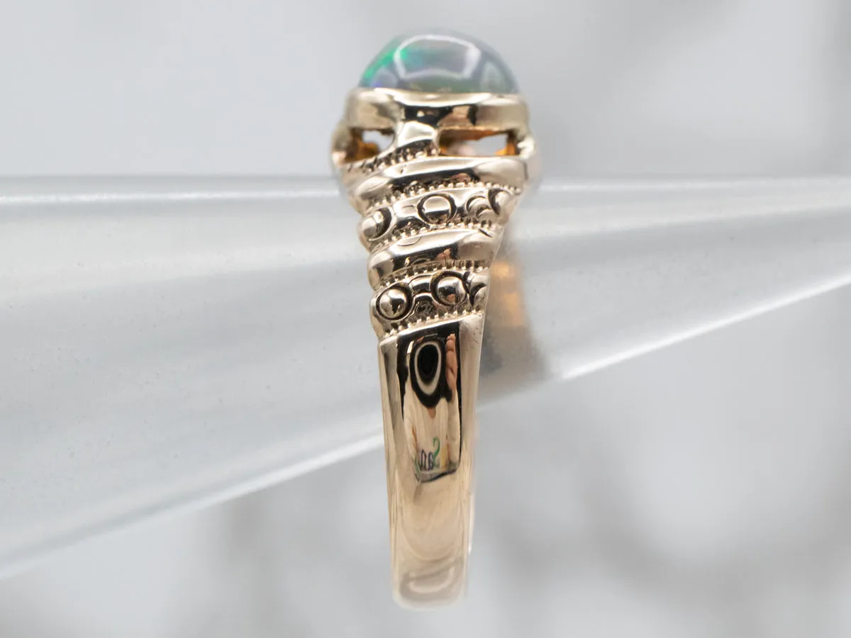 Antique Opal Rose Gold Ring