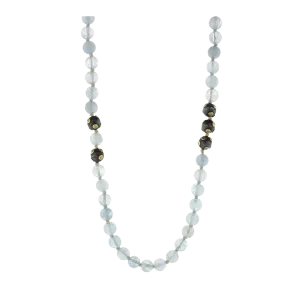 Aquamarine Bead Wrap Necklace