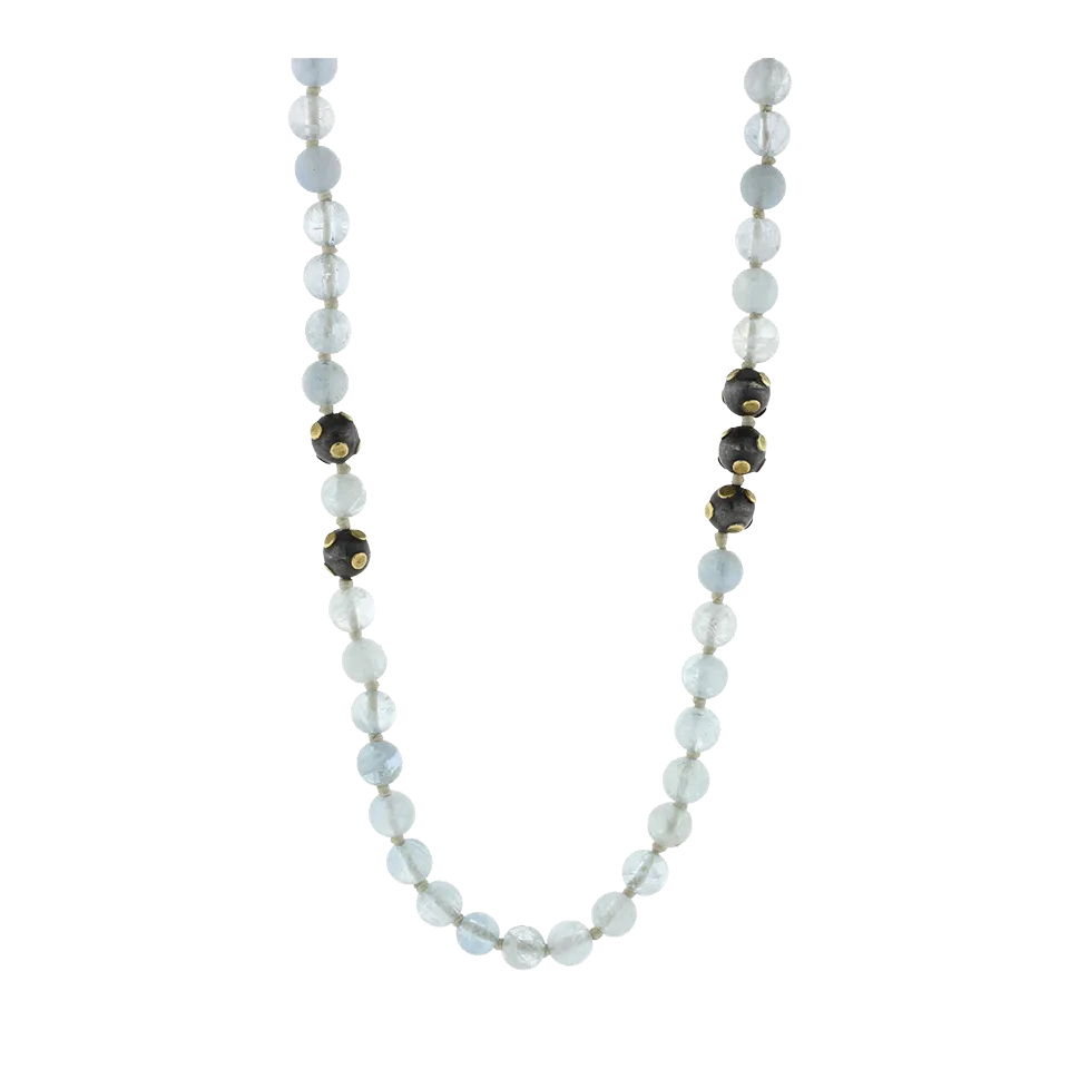 Aquamarine Bead Wrap Necklace