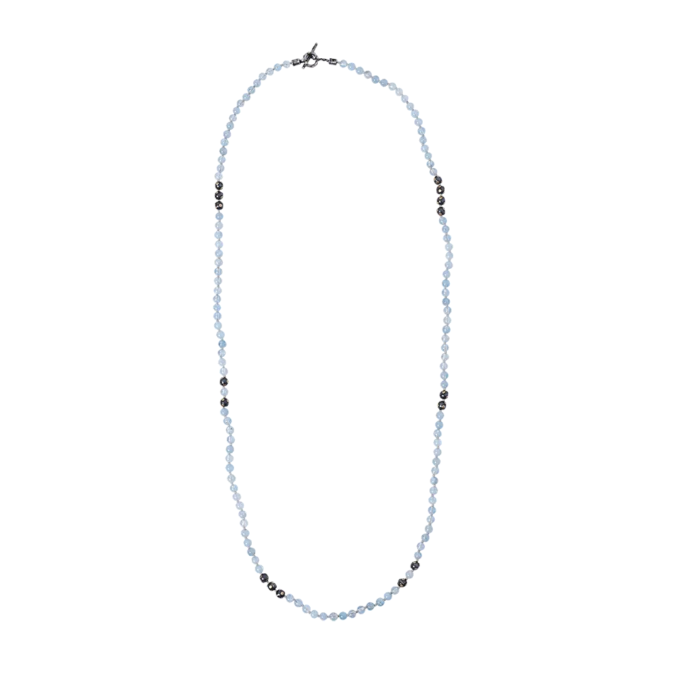 Aquamarine Bead Wrap Necklace