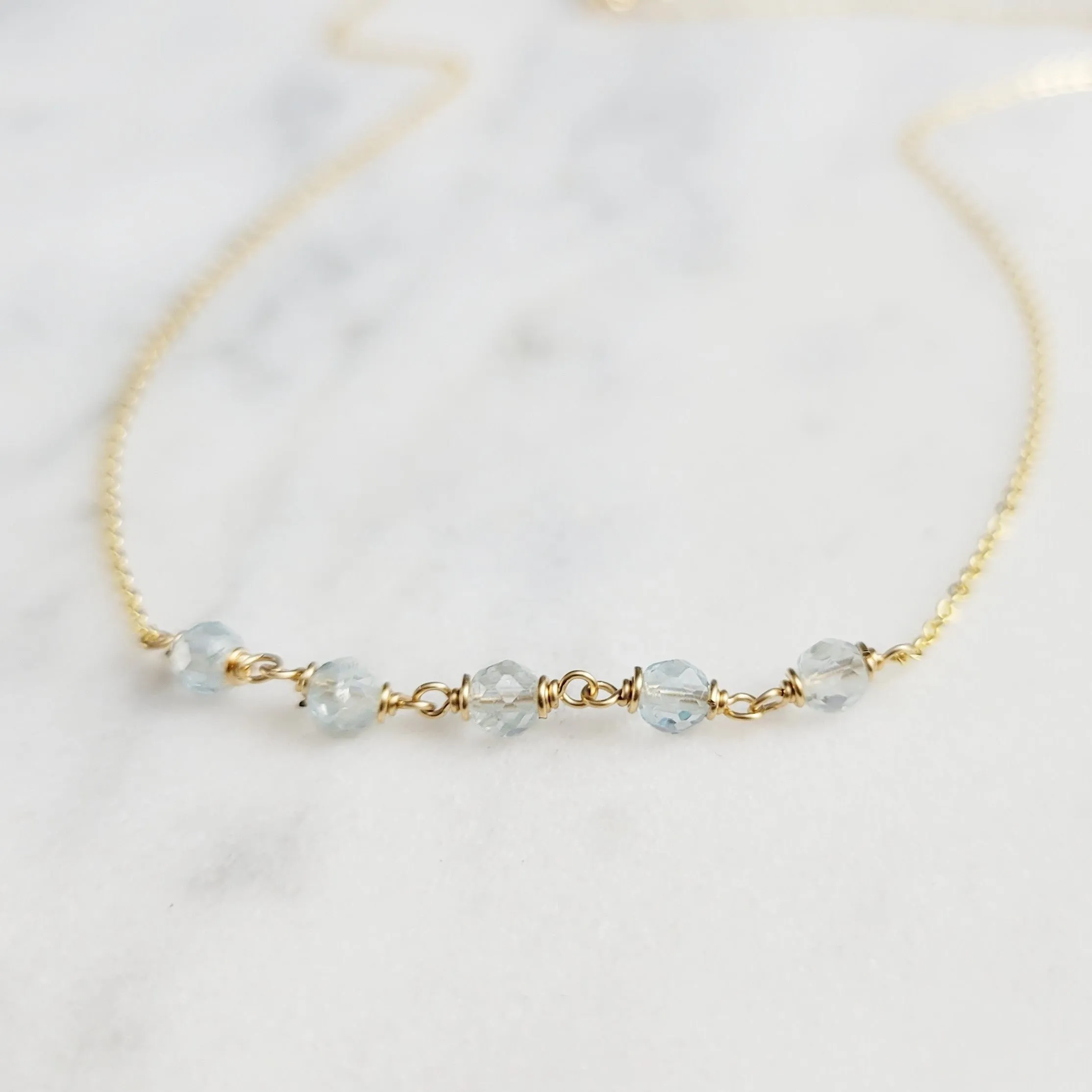 Aquamarine Beaded Necklace