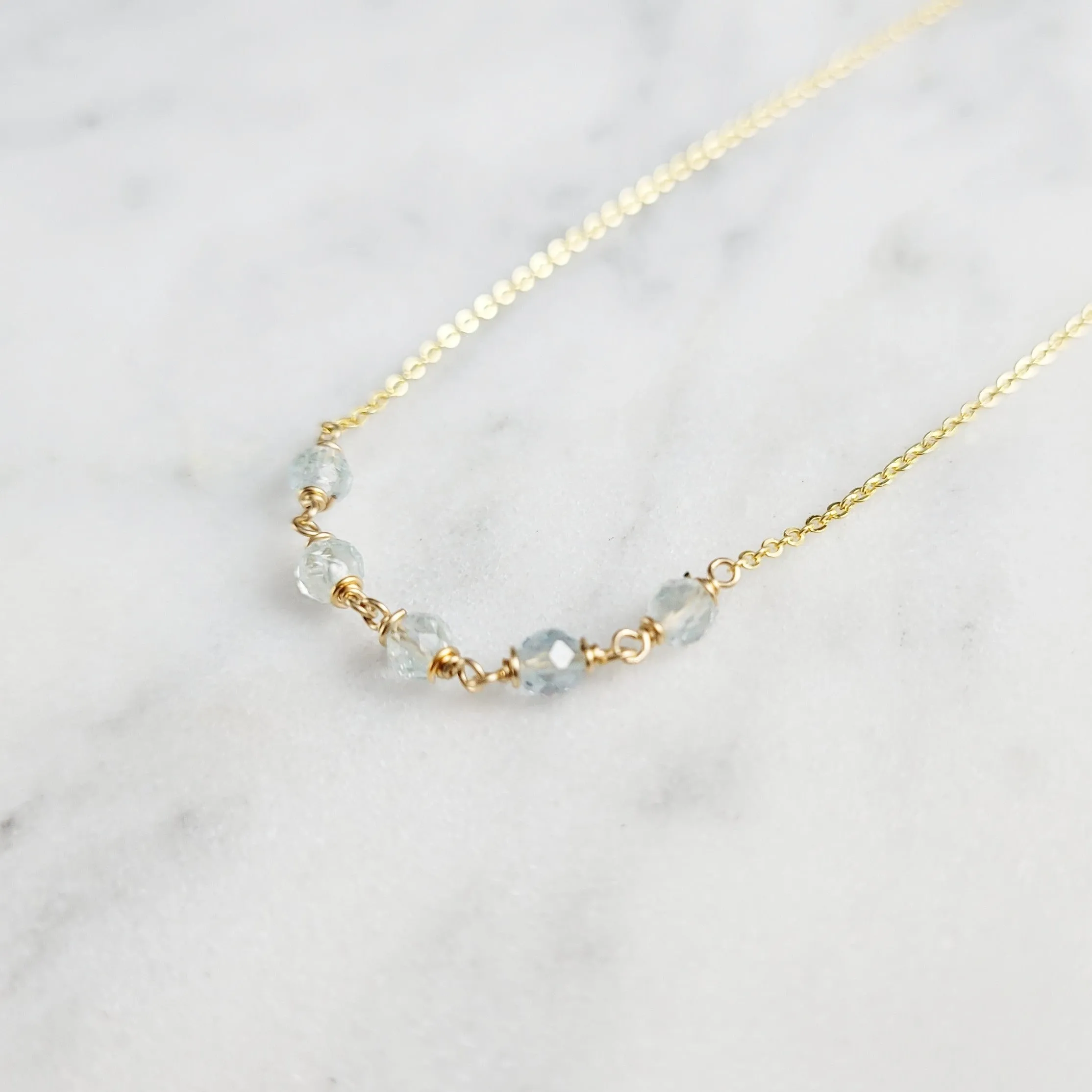 Aquamarine Beaded Necklace