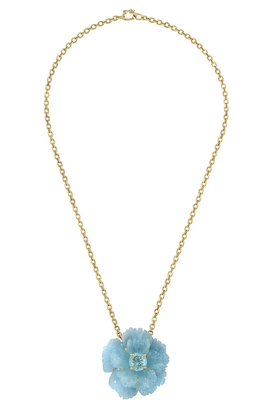 Aquamarine Flower Necklace