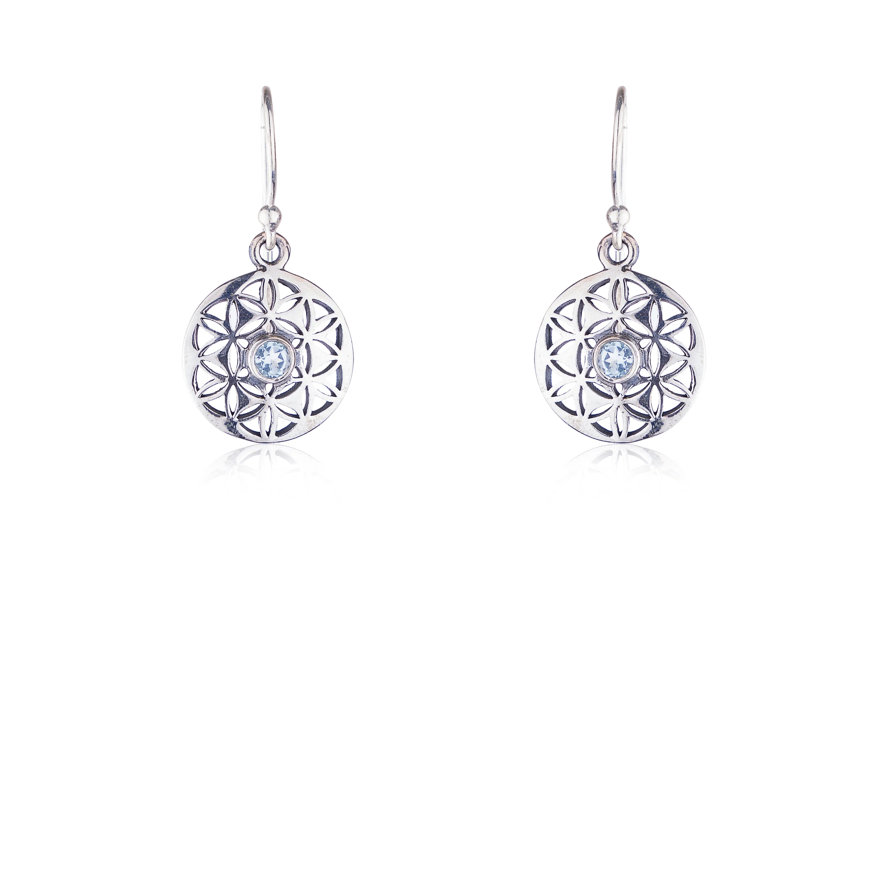 Aruna Blue Topaz Earrings, Sterling Silver