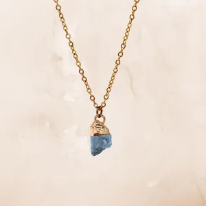Aryenne Raw Aquamarine Gold Crystal Necklace