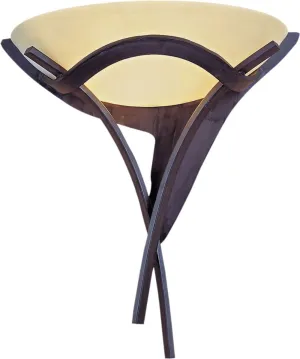 Aurora 1 Light Sconce In Antique Bronze With Amber Scavo Glass