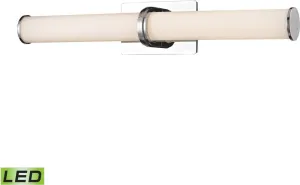 Baton 2 Light Led Wall Sconce In Chrome and White Opal Glass