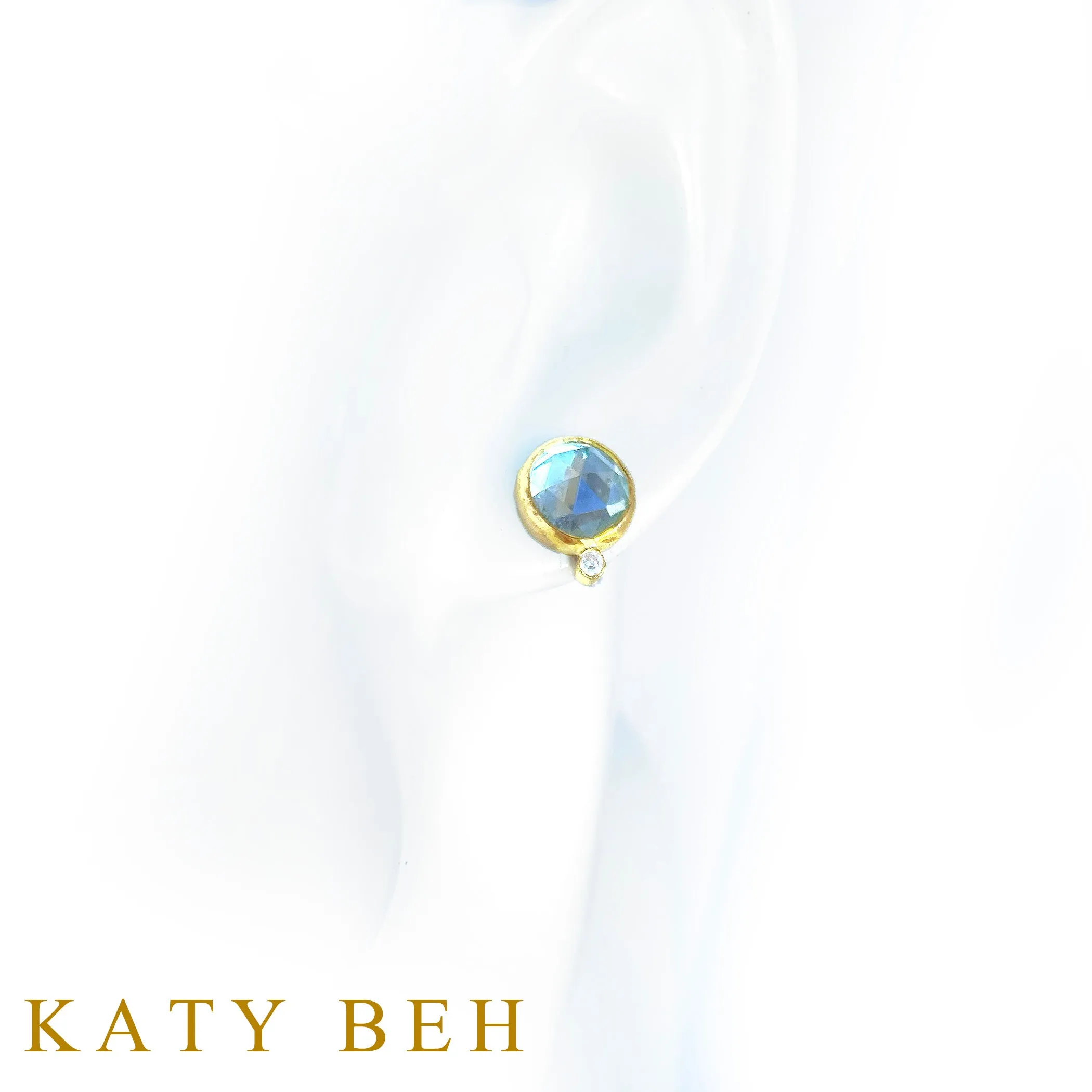 Beatrice Blue Topaz and Diamond Stud Earrings
