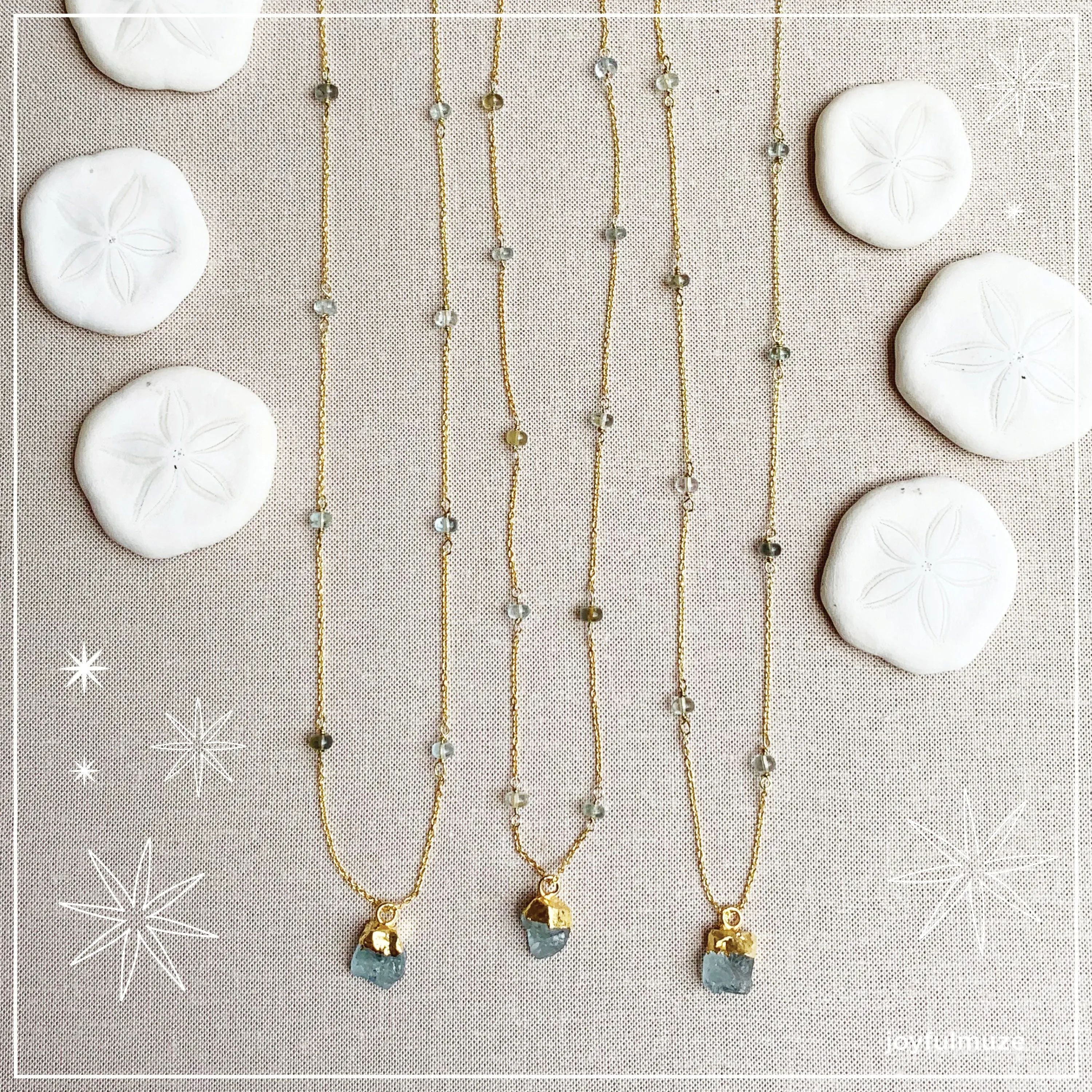 Blue Aquamarine Gemstone Necklace