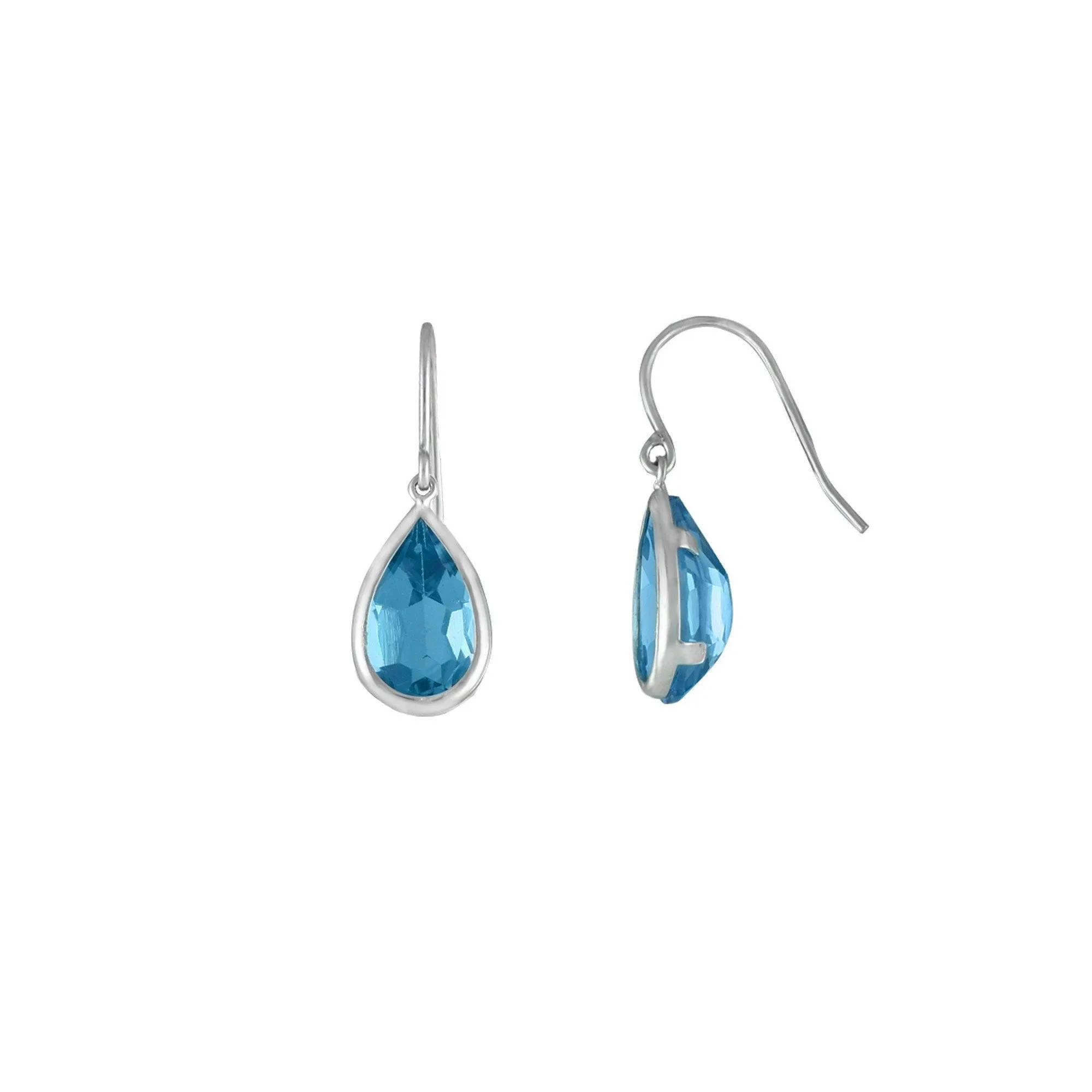 Blue Topaz Dangle Earrings in Sterling Silver