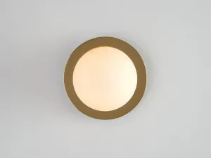 Brass opal disk wall light