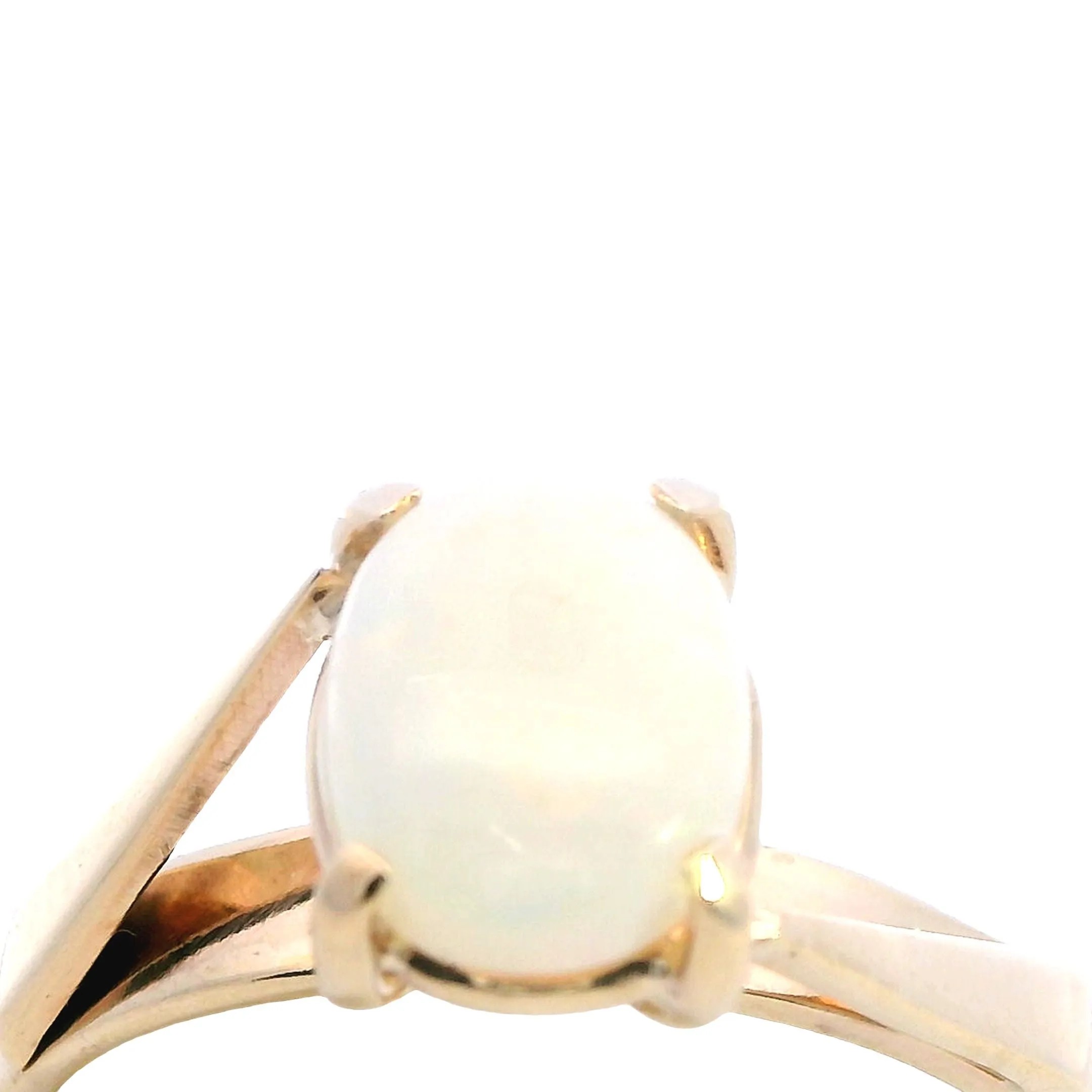 Captivating Handmade 9ct Yellow Gold Opal Ring - Mesmerizing Play-of-Colour