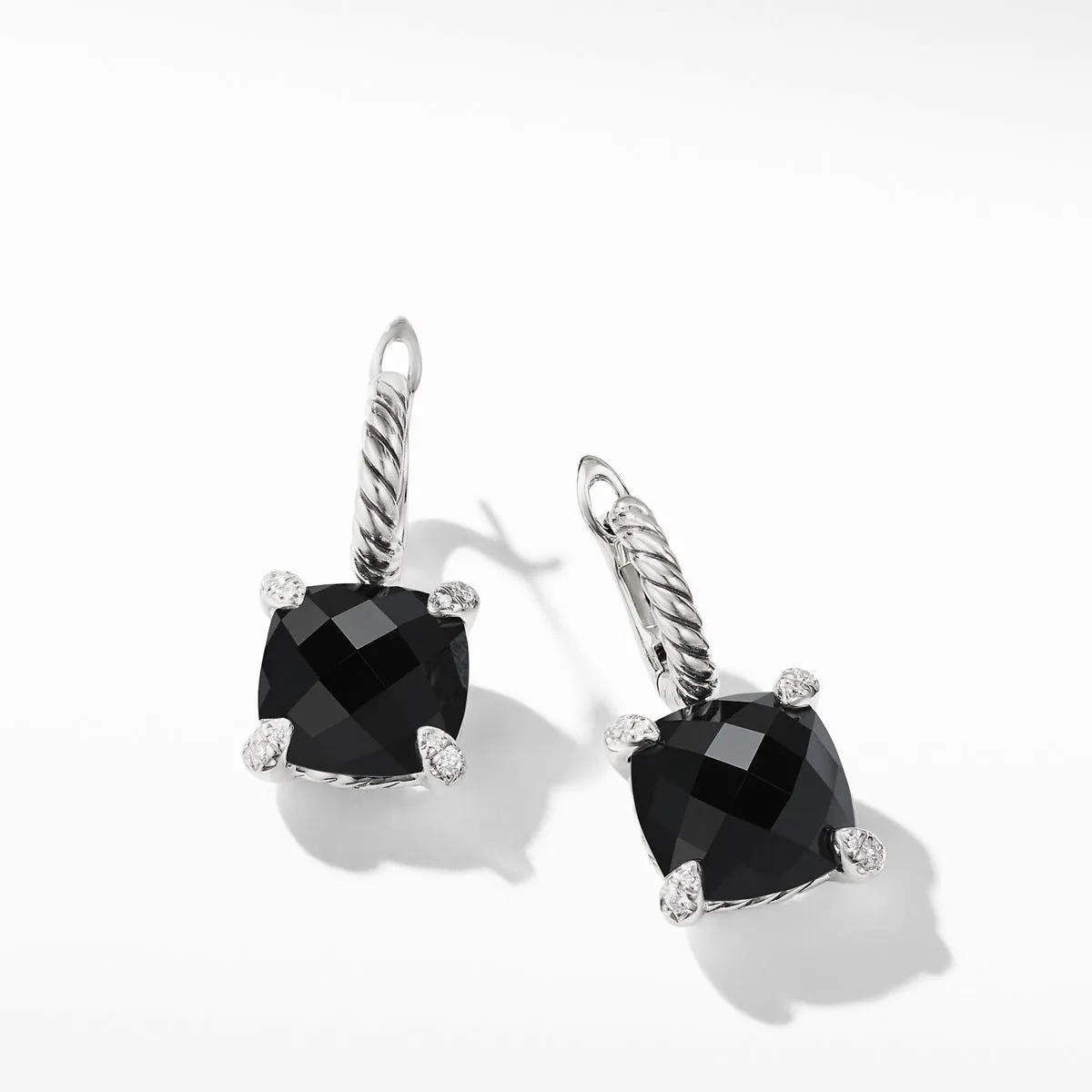 Chatelaine Drop Earrings with Black Onyx and Diamonds
