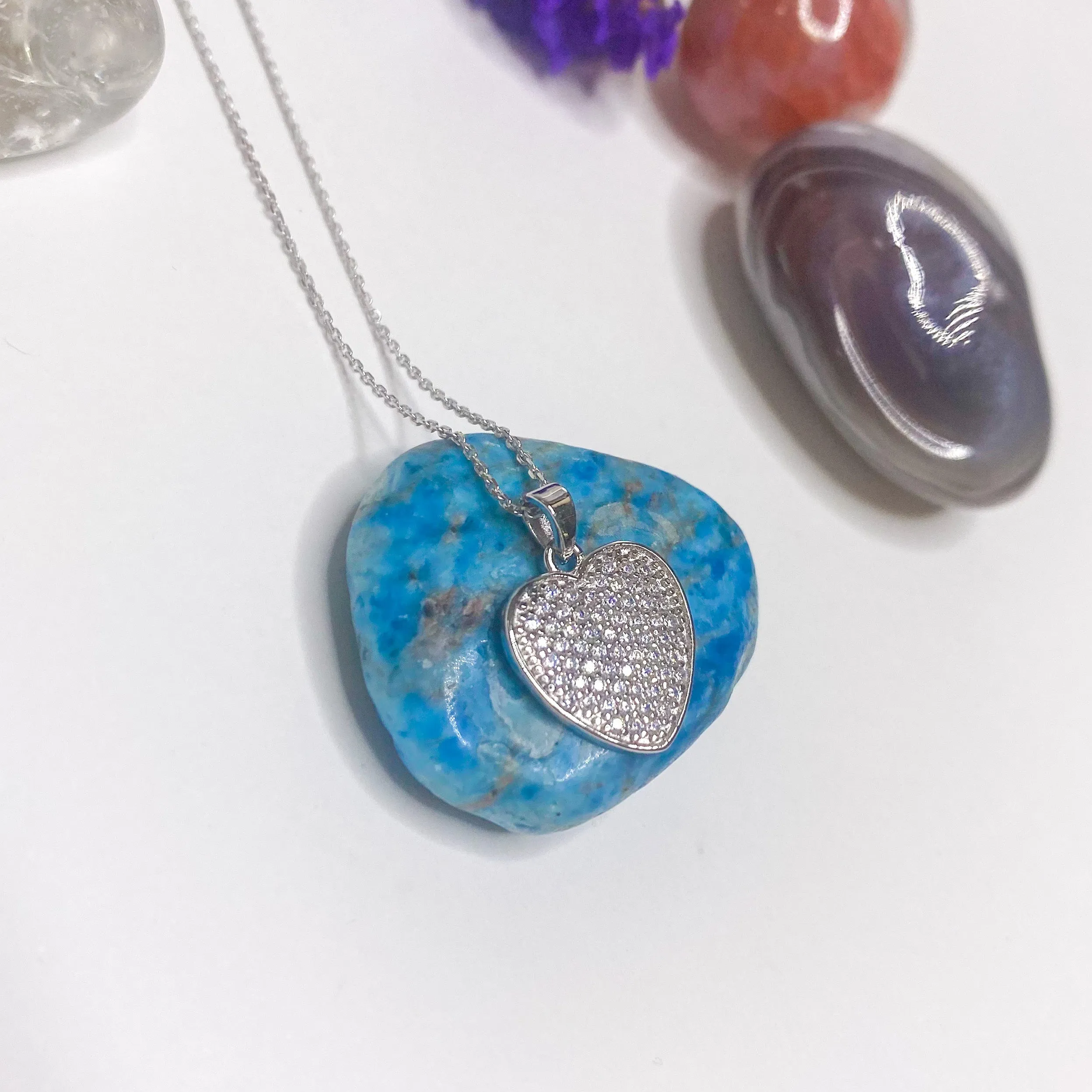 Children's Heart Pendant & Bracelet & Earrings Sterling Silver Set