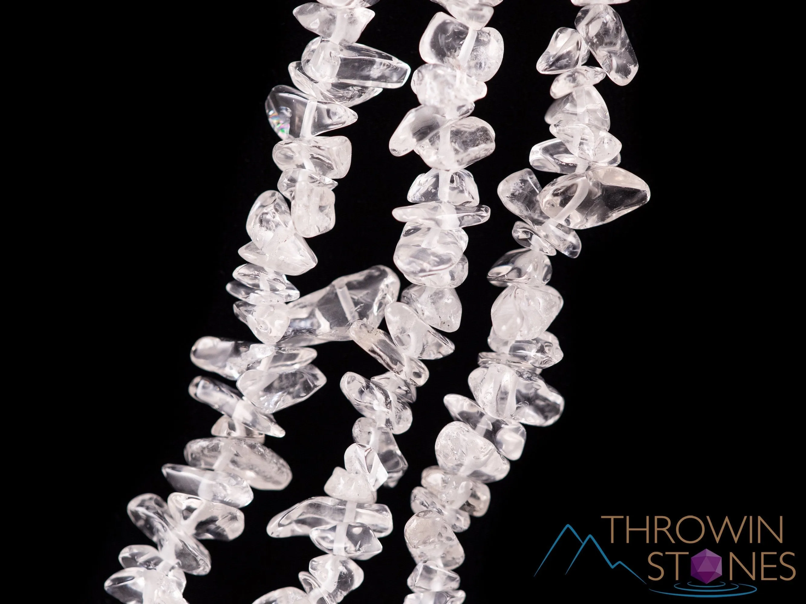 CLEAR QUARTZ Crystal Necklace - Chip Beads - Long Crystal Necklace, Beaded Necklace, Handmade Jewelry, E1788