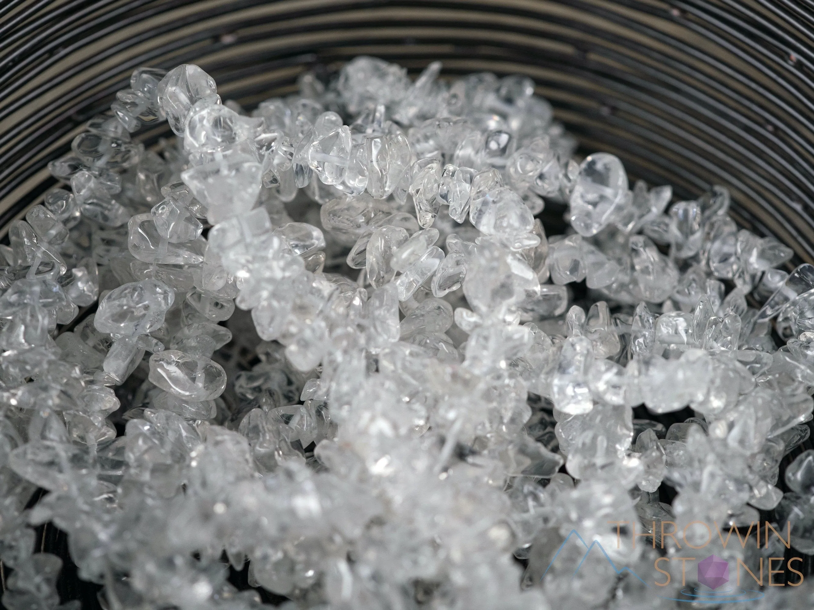 CLEAR QUARTZ Crystal Necklace - Chip Beads - Long Crystal Necklace, Beaded Necklace, Handmade Jewelry, E1788