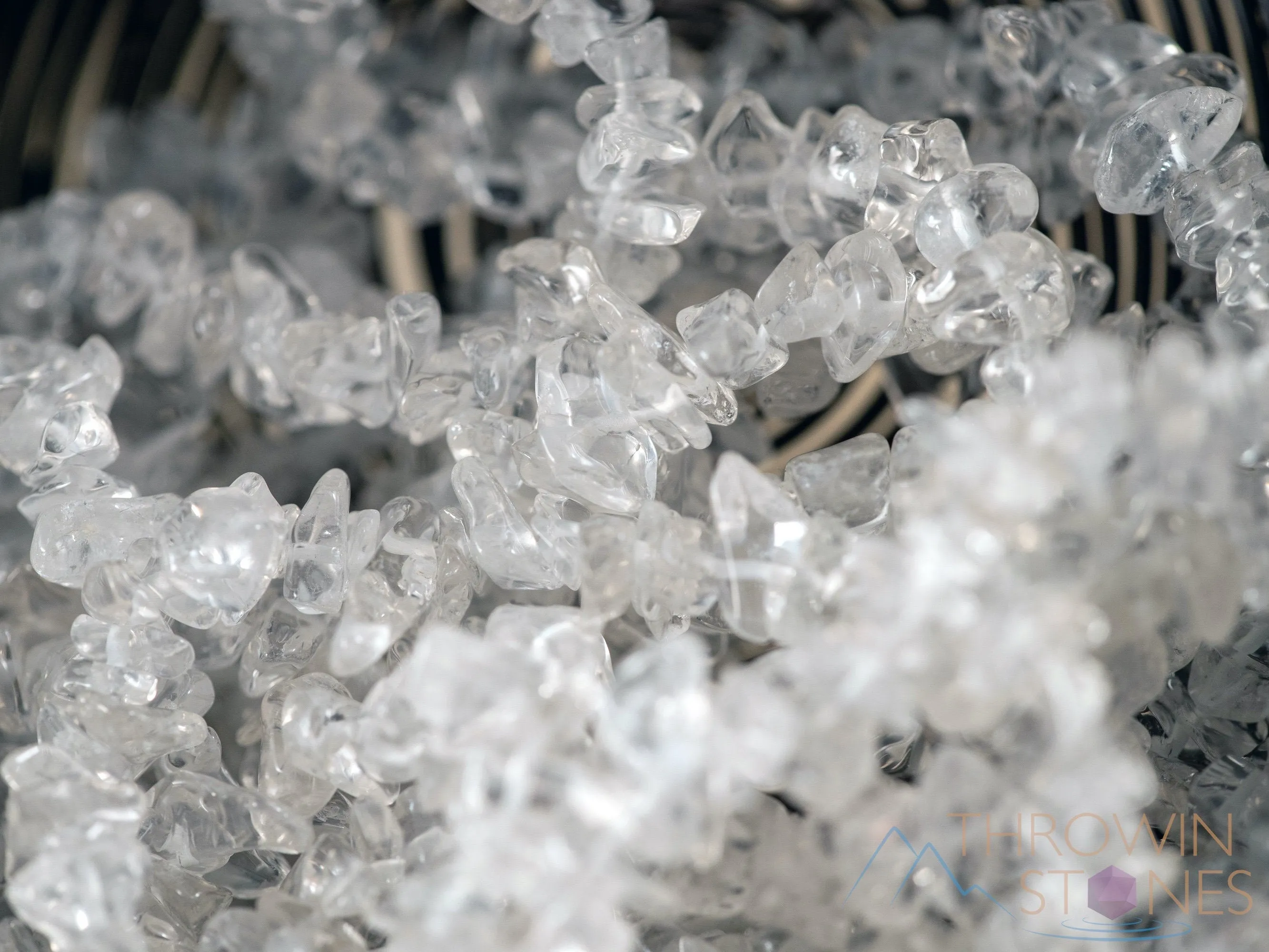 CLEAR QUARTZ Crystal Necklace - Chip Beads - Long Crystal Necklace, Beaded Necklace, Handmade Jewelry, E1788