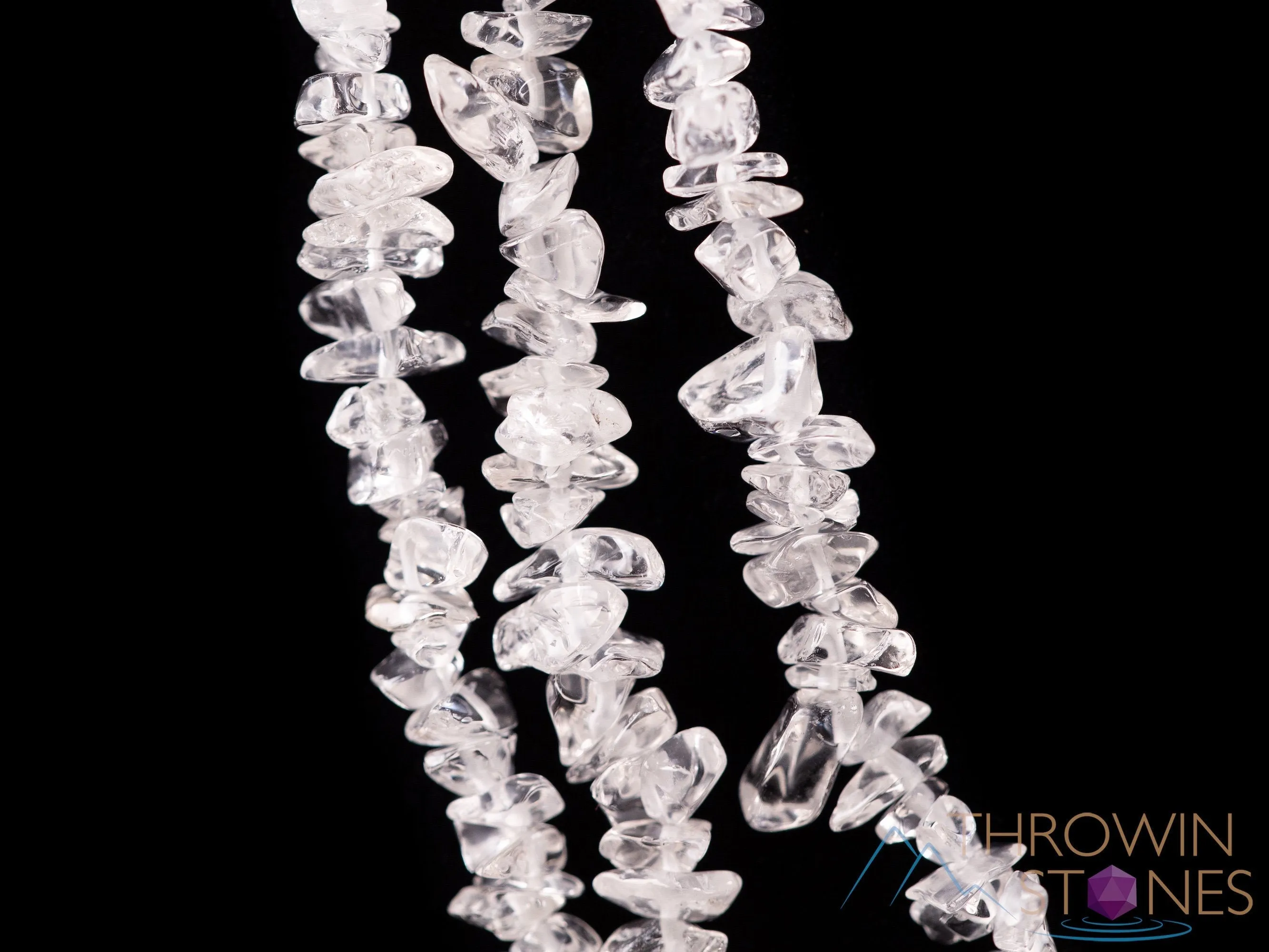 CLEAR QUARTZ Crystal Necklace - Chip Beads - Long Crystal Necklace, Beaded Necklace, Handmade Jewelry, E1788