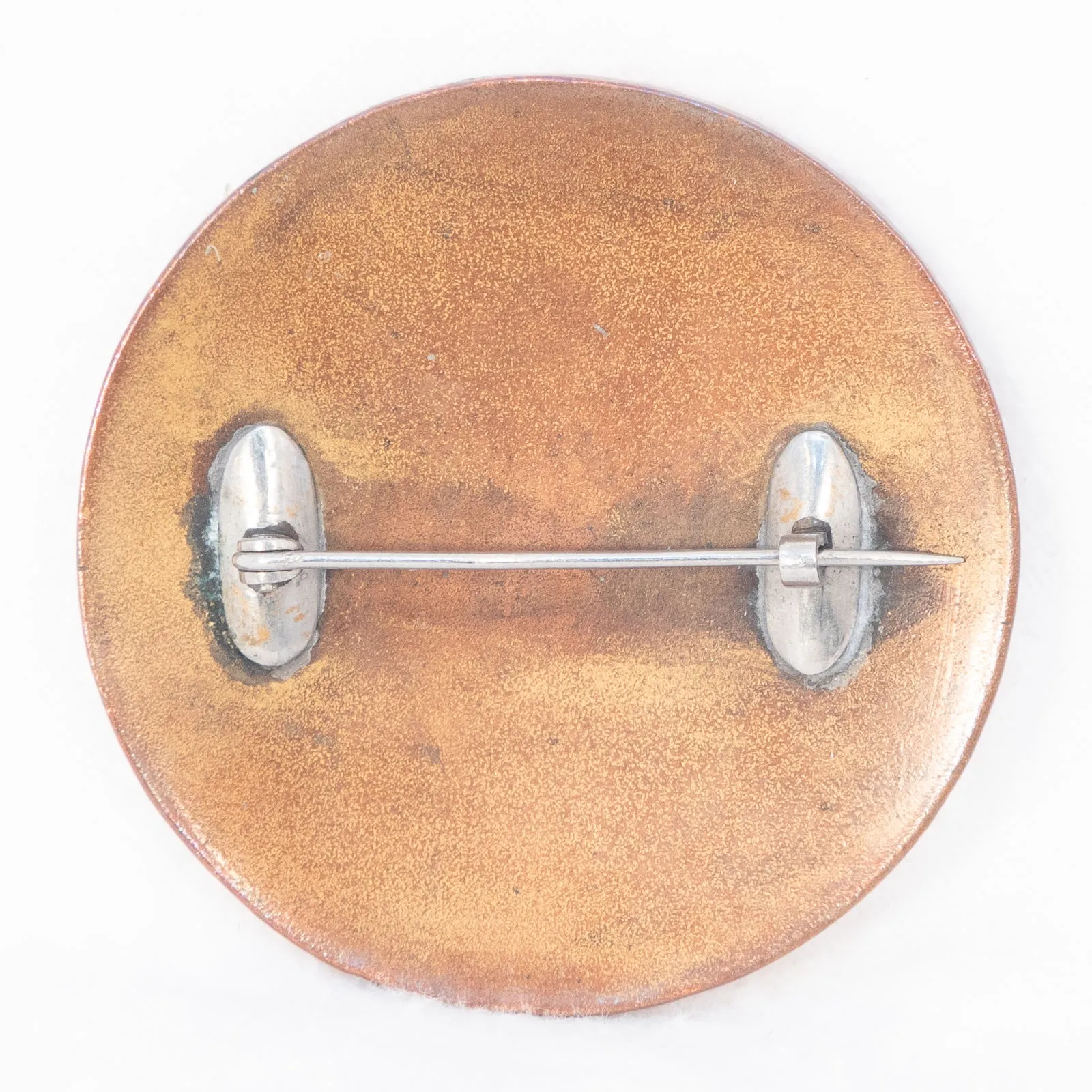 Copper Okina Noh Mask Brooch