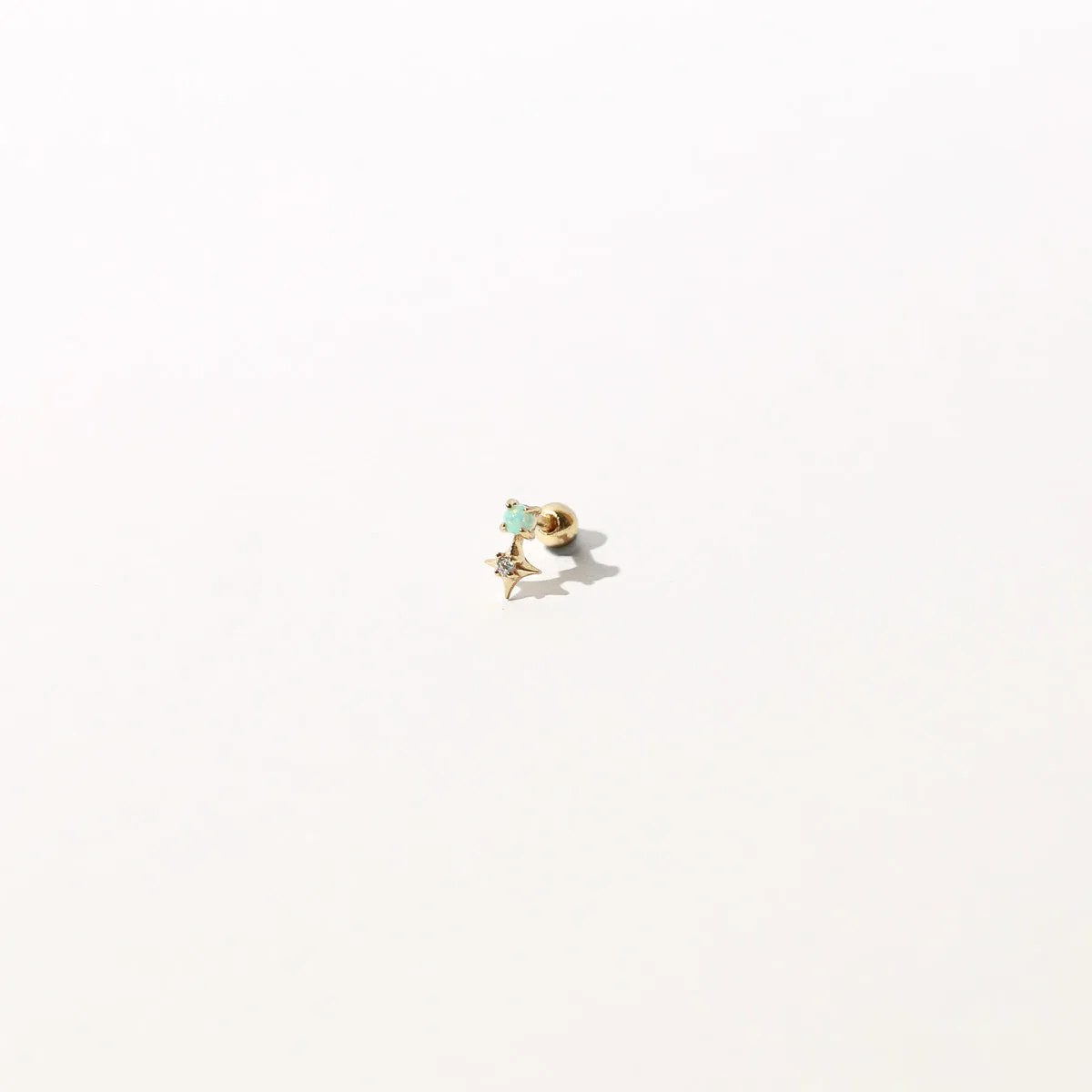 Cosmic Star Opal Barbell in Gold
