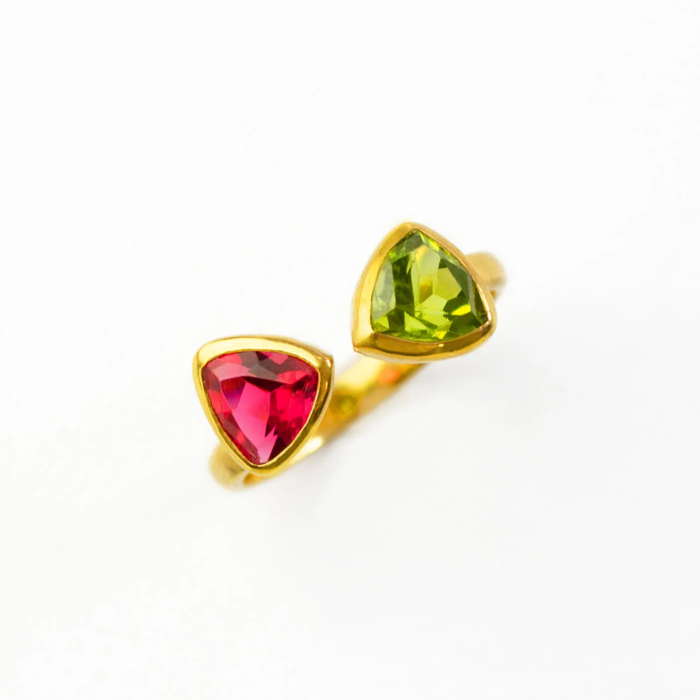 Custom Birthstone Adjustable Bow Tie Triangle Ring