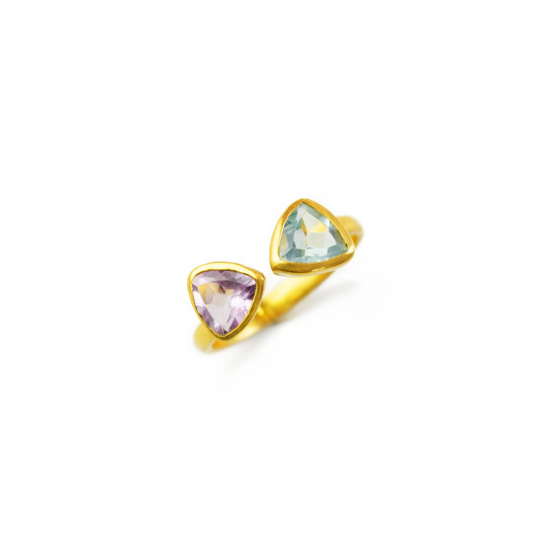 Custom Birthstone Adjustable Bow Tie Triangle Ring
