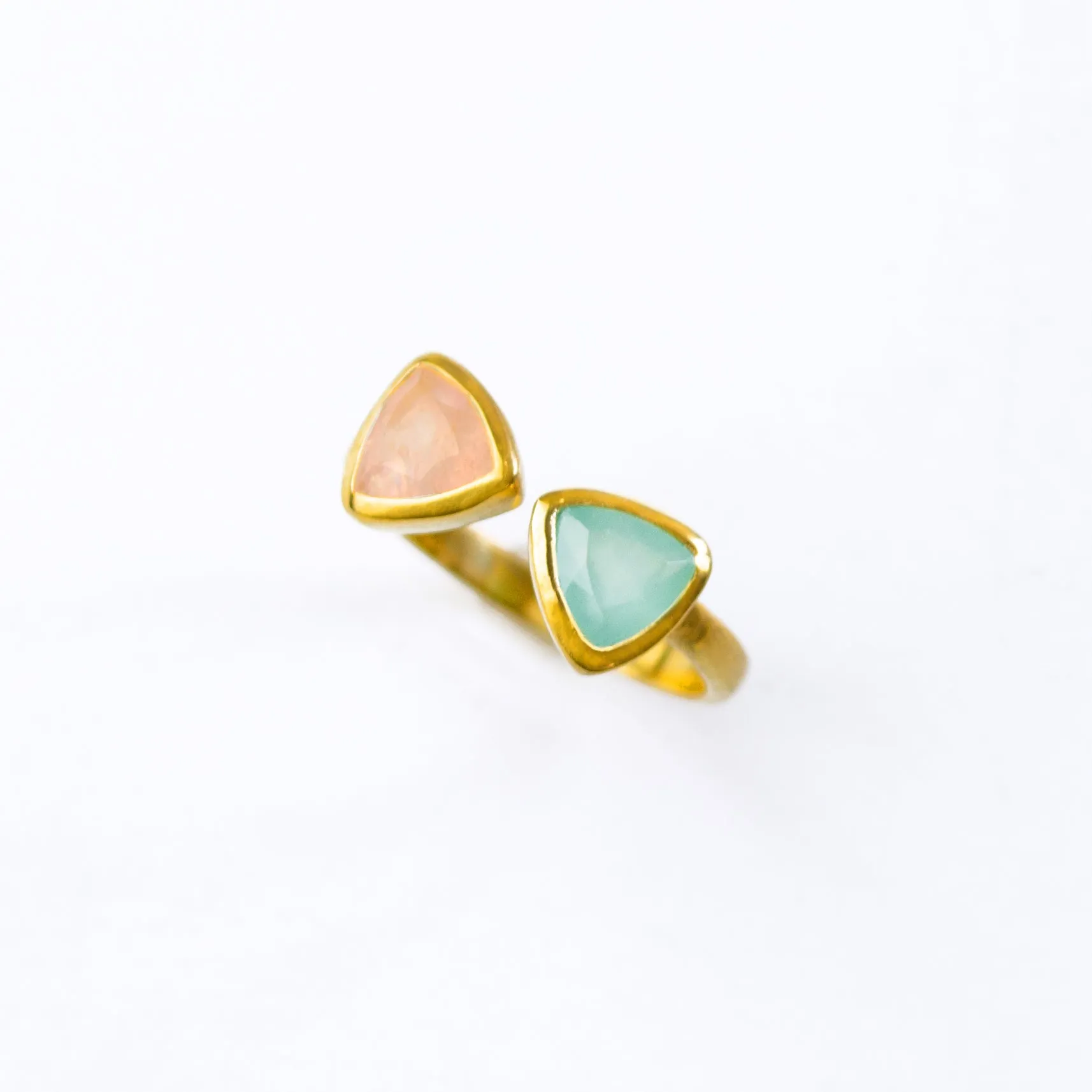 Custom Birthstone Adjustable Bow Tie Triangle Ring