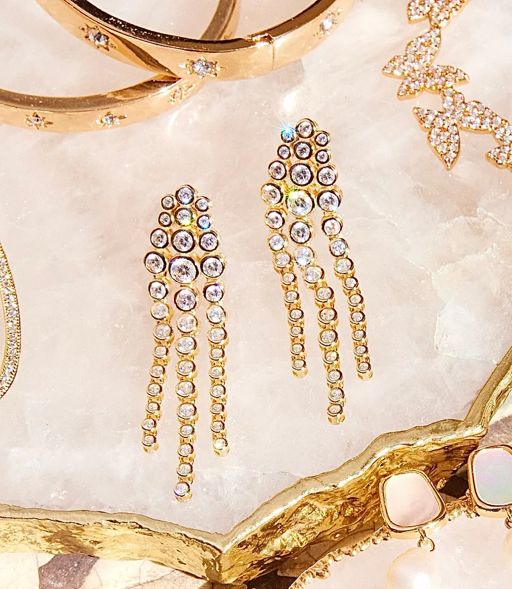 Dangling Gemstone Earrings