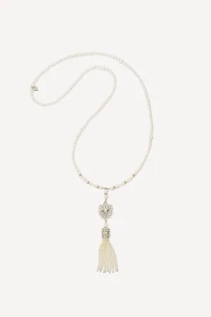 Deco pearl tassel necklace