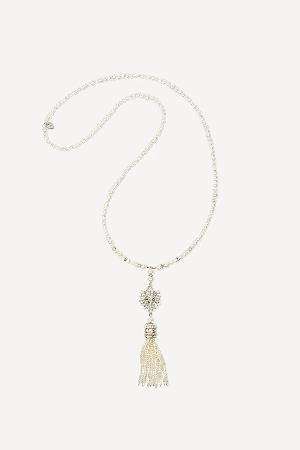 Deco pearl tassel necklace